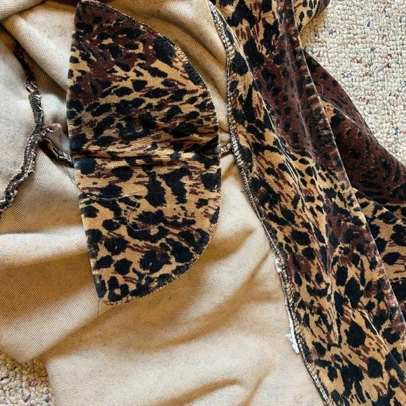 Vintage Leopard Print Soft Cozy Button Down Velvet Shirt Women Plus Size 1X - Picture 6 of 6